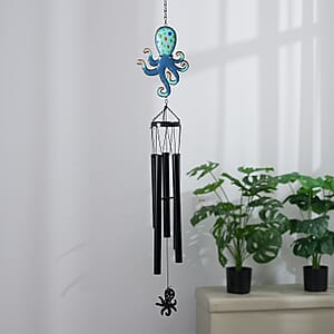 Livmore Octopus Design Welcome Wind Chime with 5 Iron Tube