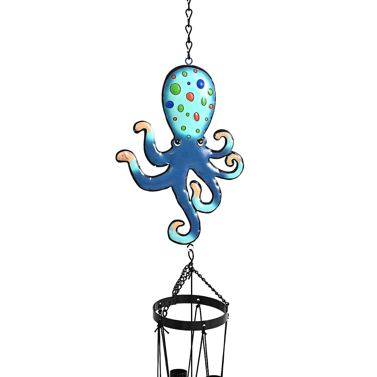 Livmore Octopus Design Welcome Wind Chime with 5 Iron Tube image number 2