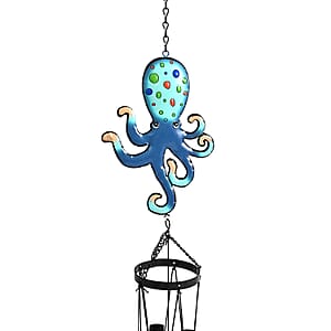 Livmore Octopus Design Welcome Wind Chime with 5 Iron Tube
