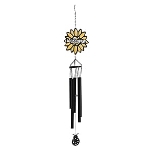 Livmore Sunflower Design Welcome Wind Chime with 5 Iron Tube