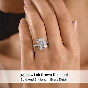 IGI Certified Luxuriant Lab Grown Diamond E-F VS 3.50 ctw Ring in 950 Platinum (Size 6.0) 6.10 Grams