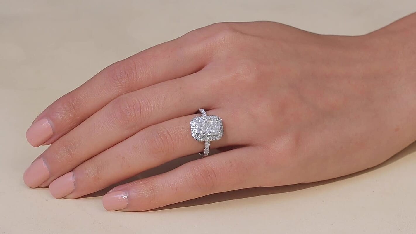 950 Platinum Luxuriant Lab Grown Diamond (E-F, VS) Ring (Size 6.0) 3.50 ctw