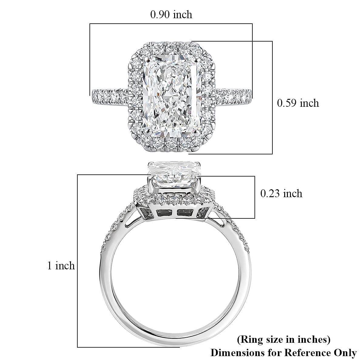 IGI Certified Luxuriant Lab Grown Diamond E-F VS 3.50 ctw Ring in 950 Platinum (Size 7.0) 6.10 Grams image number 5