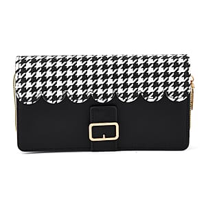La Marey Black Faux Leather Long Wallet