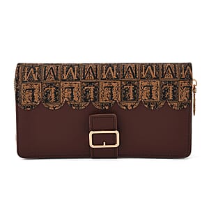 La Marey Coffee Faux Leather Long Wallet