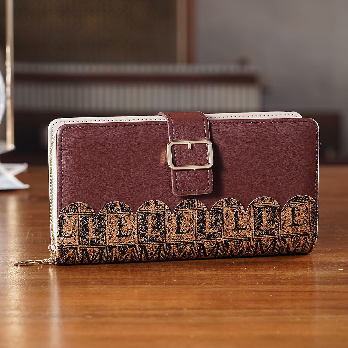 La Marey Coffee Faux Leather Long Wallet image number 1