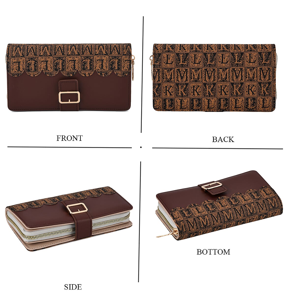 La Marey Coffee Faux Leather Long Wallet image number 4