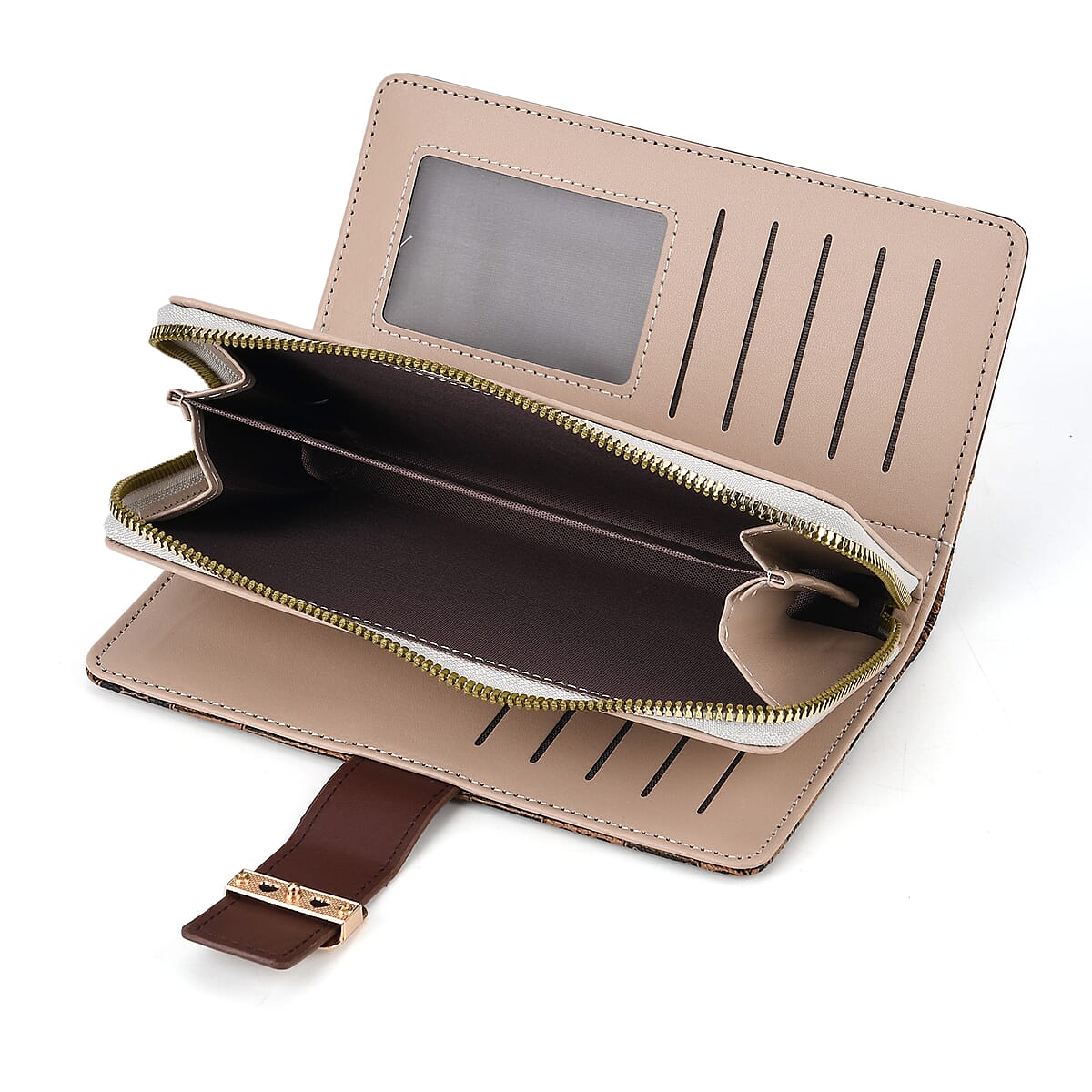 La Marey Coffee Faux Leather Long Wallet image number 6