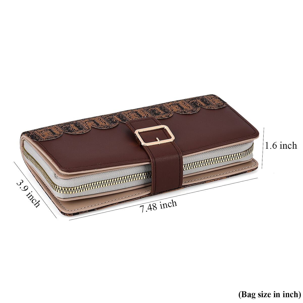 La Marey Coffee Faux Leather Long Wallet image number 8