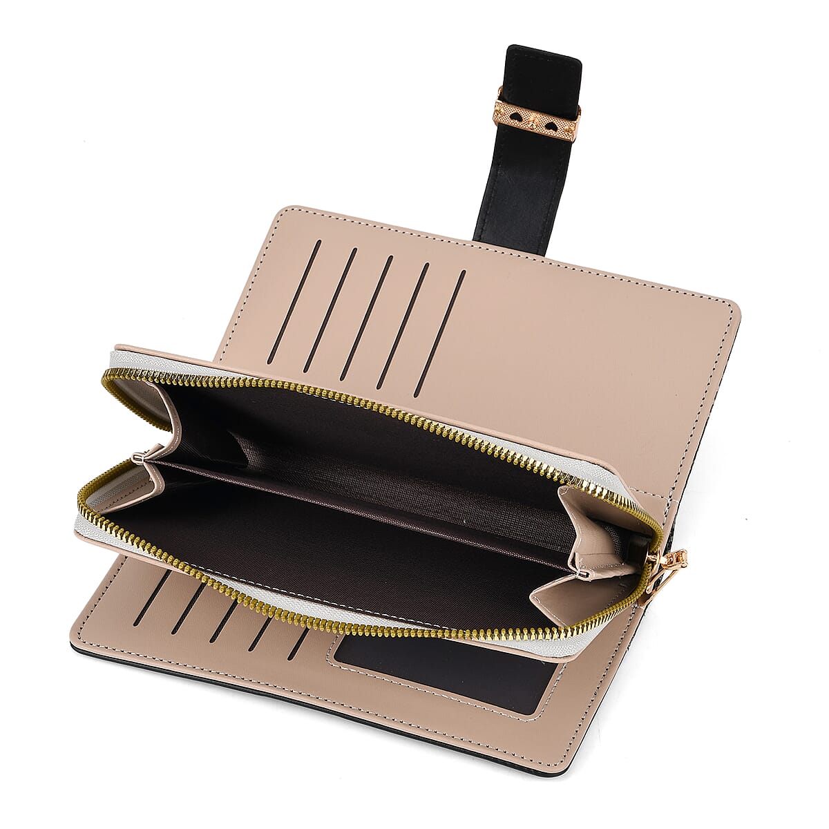 La Marey Black Faux Leather Long Wallet image number 6