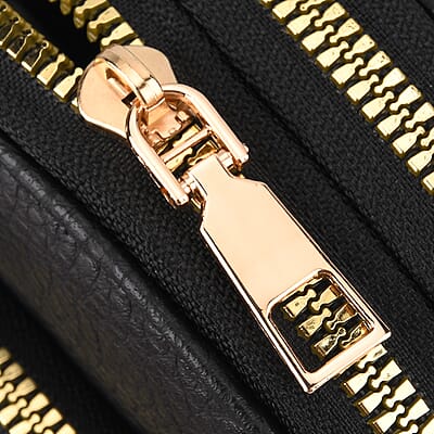 La Marey Black Faux Leather Crossbody Bag
