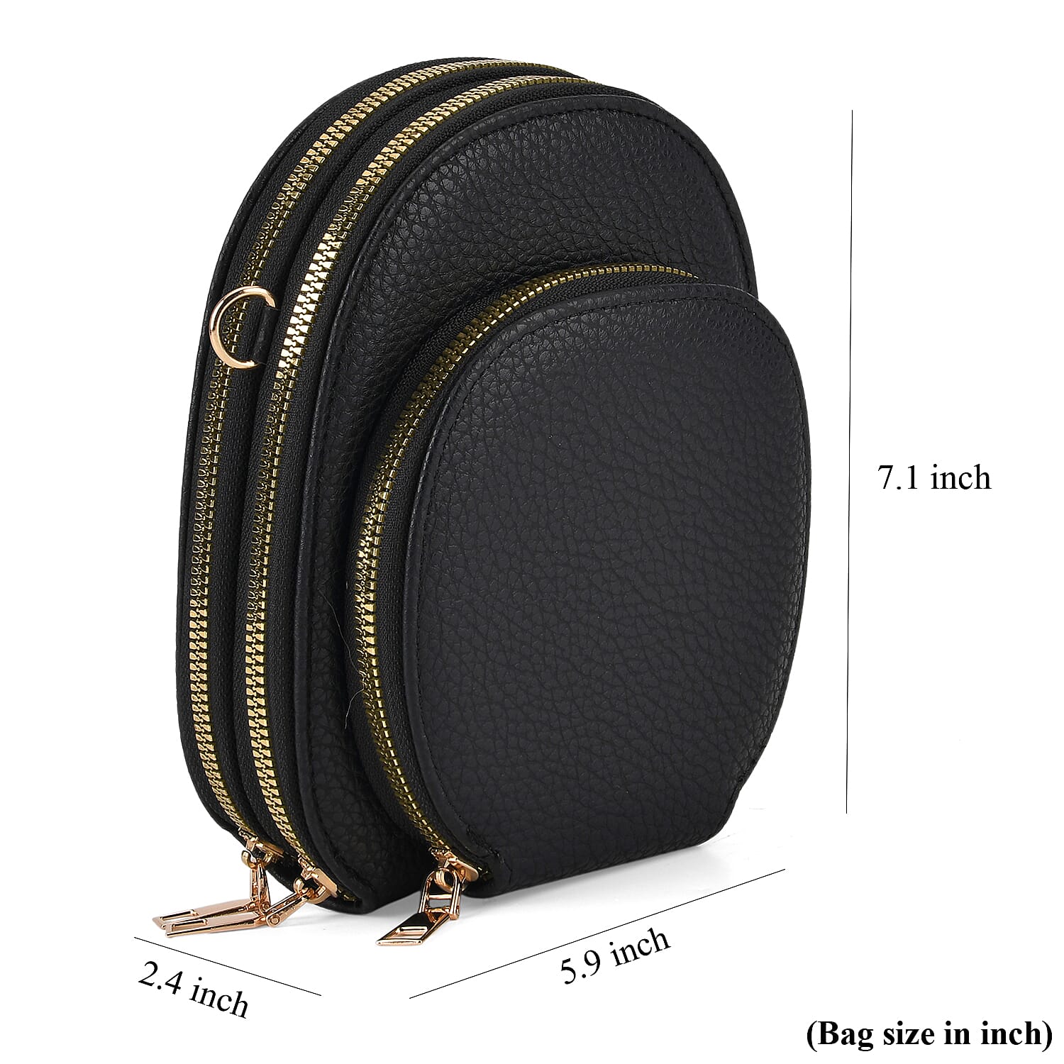La Marey Black Faux Leather Crossbody Bag