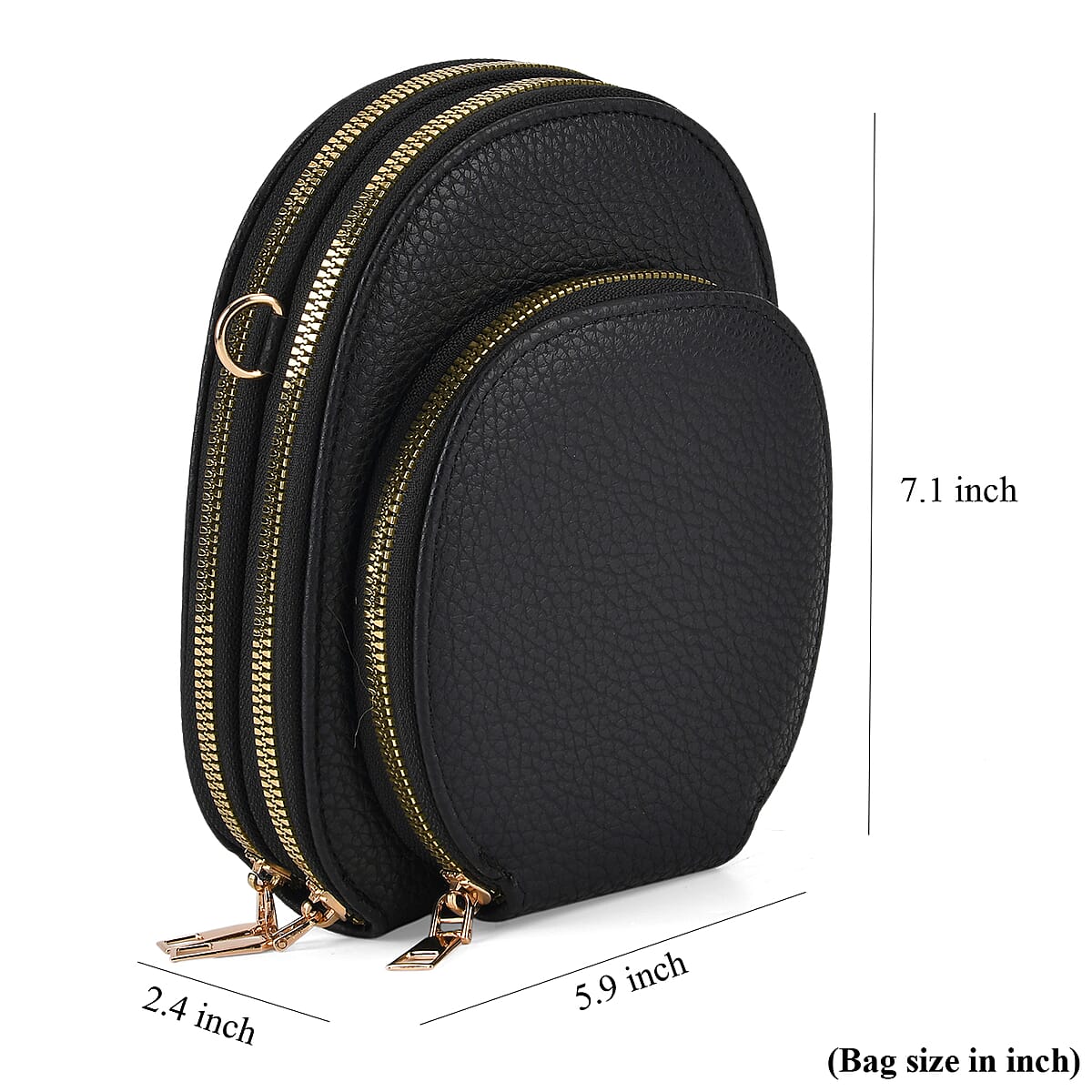 La Marey Black Faux Leather Crossbody Bag image number 7