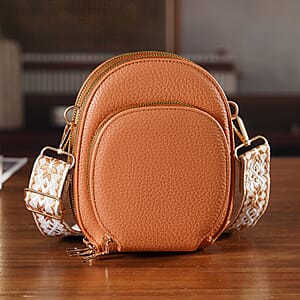 La Marey Tan Faux Leather Crossbody Bag
