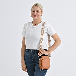 La Marey Tan Faux Leather Crossbody Bag