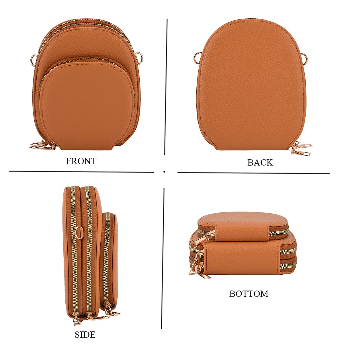 La Marey Tan Faux Leather Crossbody Bag image number 4
