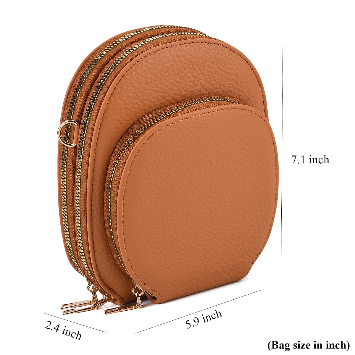 La Marey Tan Faux Leather Crossbody Bag image number 7