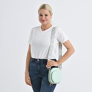 La Marey Light Green Faux Leather Crossbody Bag