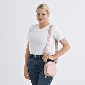 La Marey Pink Faux Leather Crossbody Bag