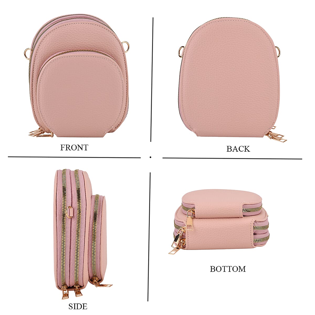 La Marey Pink Faux Leather Crossbody Bag image number 4