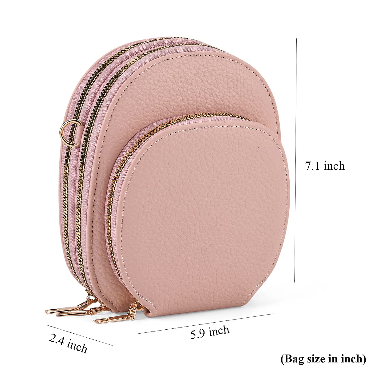 La Marey Pink Faux Leather Crossbody Bag image number 7