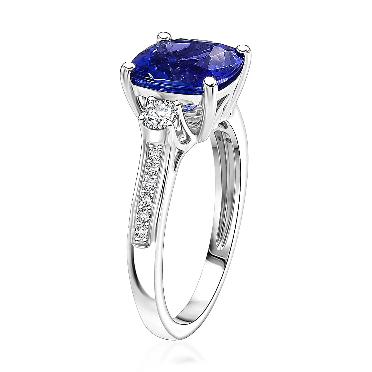 Rhapsody 950 Platinum AAAA Tanzanite, Diamond (E-F, VS2) Ring (Size 4.0) 3.50 ctw