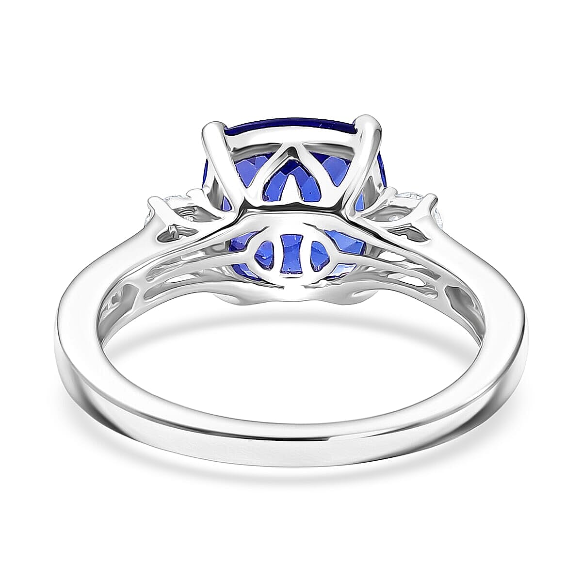 Rhapsody 950 Platinum AAAA Tanzanite, Diamond (E-F, VS2) Ring (Size 4.0) 3.50 ctw