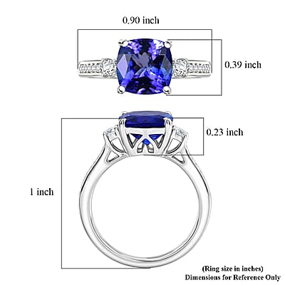Rhapsody AAAA Tanzanite and Diamond E-F VS2 3.50 ctw Ring in 950 Platinum (Size  7.0)