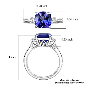 Rhapsody 950 Platinum AAAA Tanzanite, Diamond (E-F, VS2) Ring (Size 10.0) 3.50 ctw