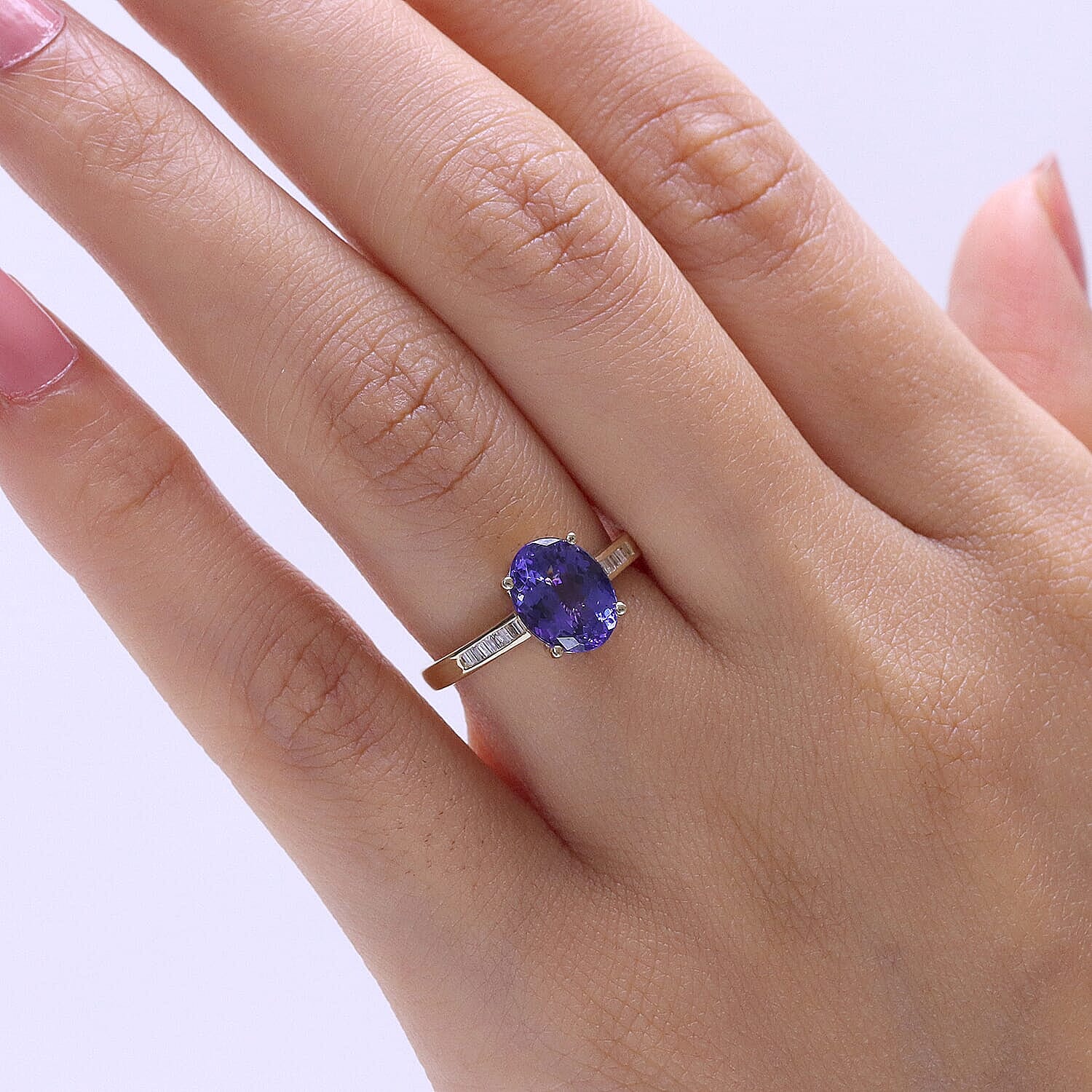 Premium Tanzanite and Diamond I2 2.90 ctw Ring in Luxoro 10K Yellow Gold (Size  10.0)