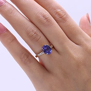Premium Tanzanite and Diamond I2 2.90 ctw Ring in Luxoro 10K Yellow Gold (Size 7.0)