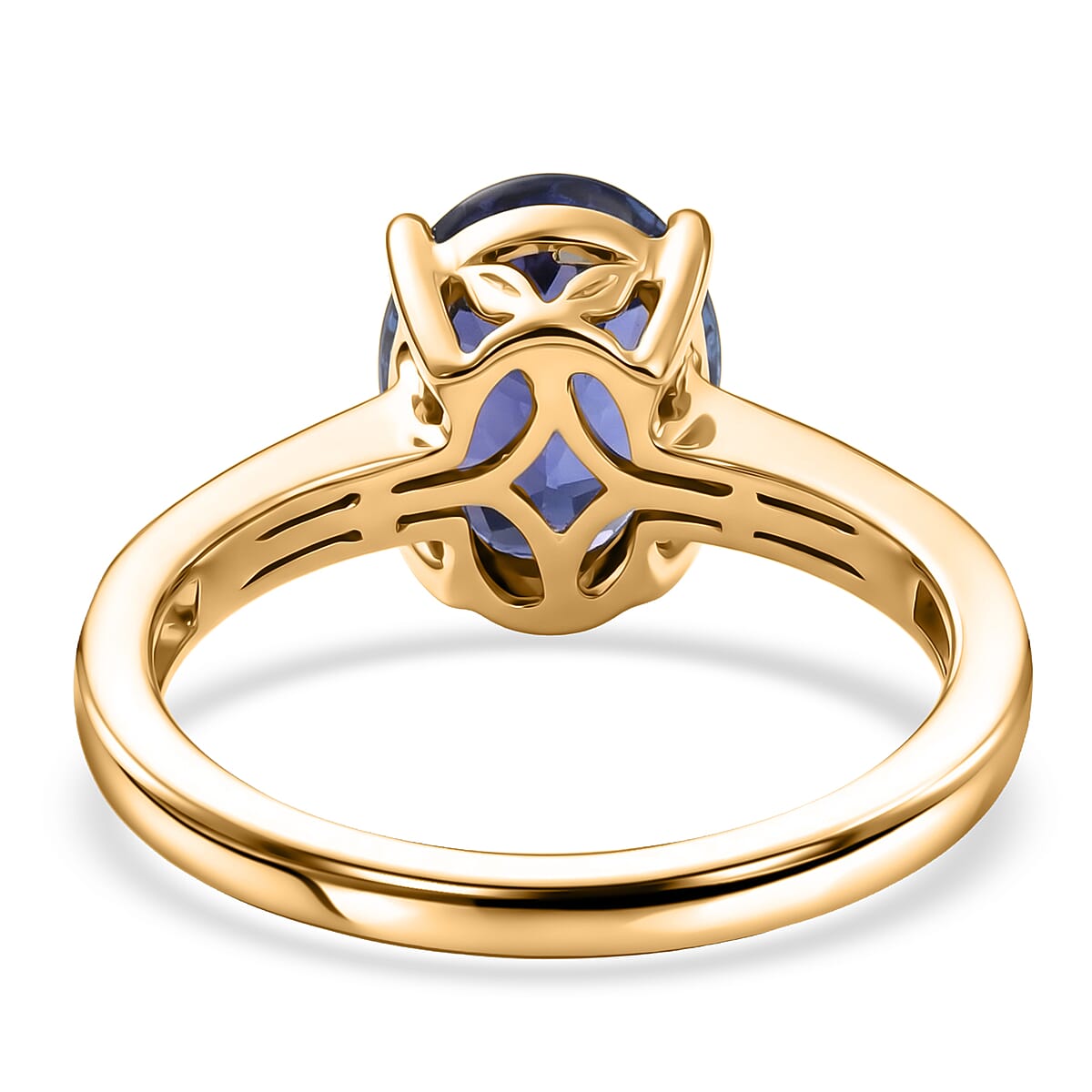 Premium Tanzanite and Diamond I2 2.90 ctw Ring in Luxoro 10K Yellow Gold (Size 8.0) image number 4