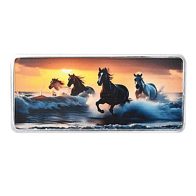 999.9 Fine Silver Rainbow Severn Horse Bar 50 Grams