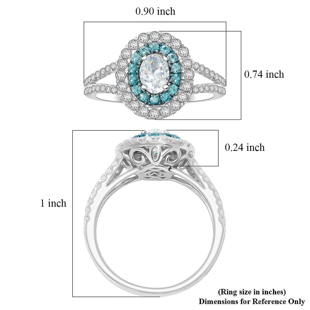 Modani Diamond (G - SI1) and Brazilian Paraiba Tourmaline 1.37 ctw Ring in 950 Platinum (Size 10.0) 4.73 Grams image number 5