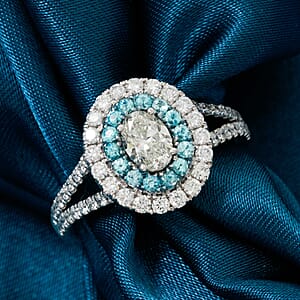 Modani Diamond, Brazilian Paraiba Tourmaline Ring in 950 Platinum 1.37 ctw (Size 5.0)
