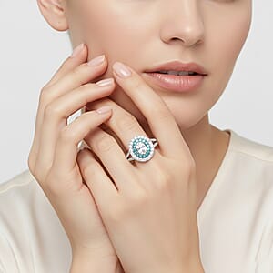 Modani Diamond, Brazilian Paraiba Tourmaline Ring in 950 Platinum 1.37 ctw (Size 5.0)