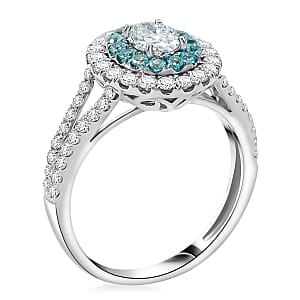 Modani Diamond, Brazilian Paraiba Tourmaline Ring in 950 Platinum 1.37 ctw (Size 5.0)