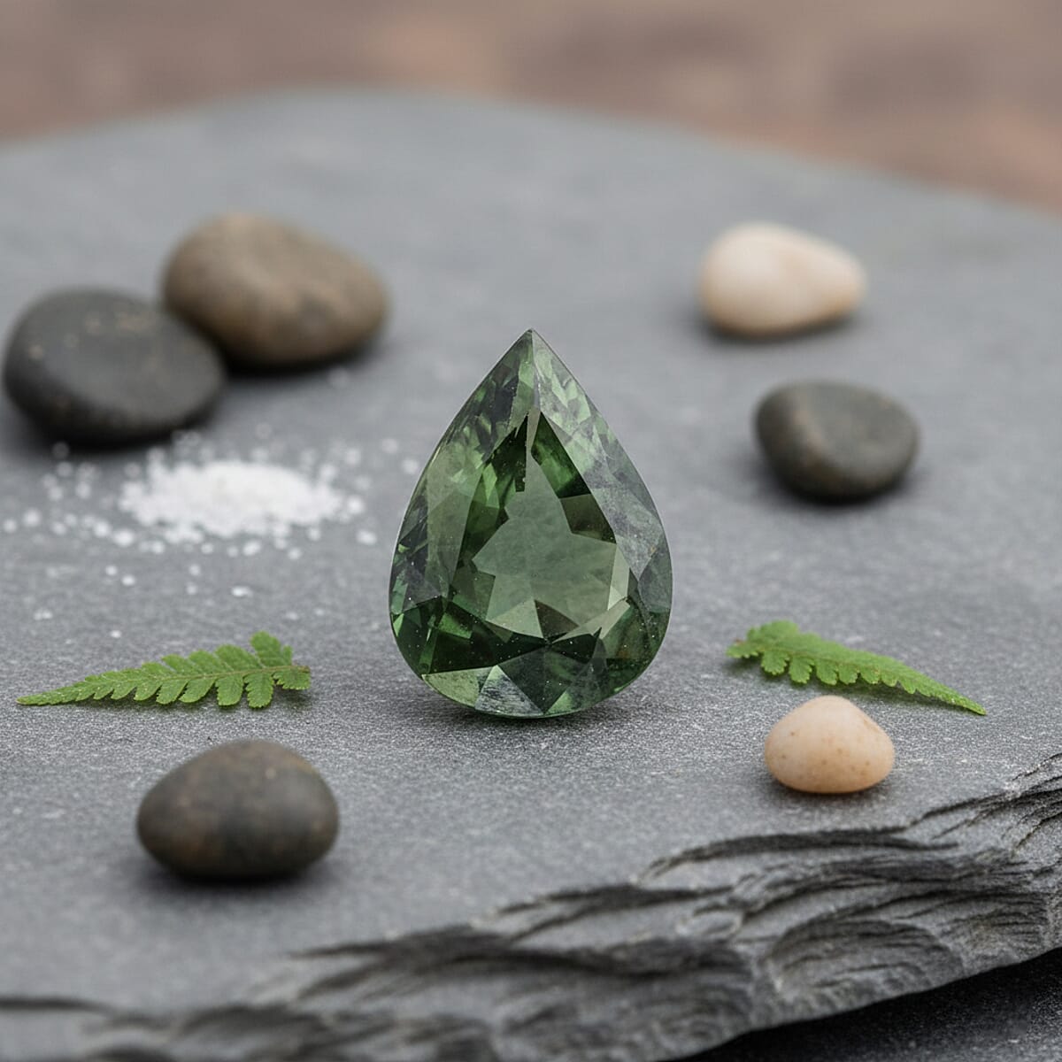 AAAA Green Sapphire (Pear Free Size) 1.50 ctw image number 1