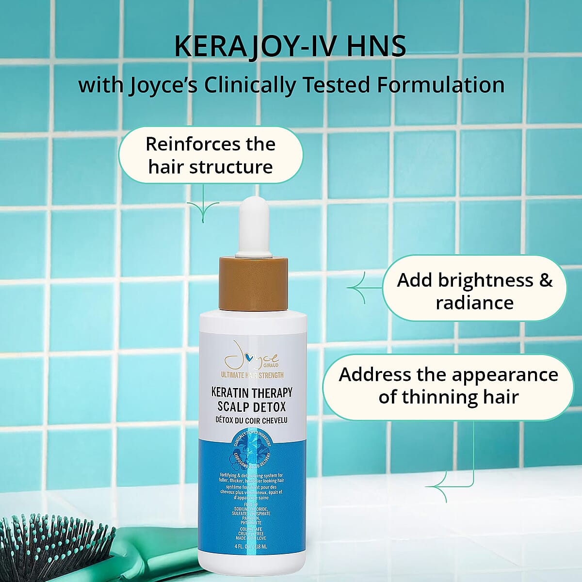 Joyce Giraud Ultimate Hair Strength Keratin Therapy Scalp Detox (4oz) Made in US image number 5