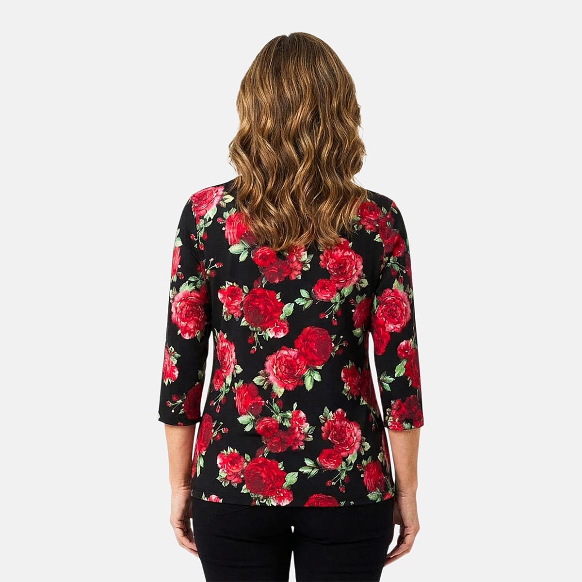 Pioneer Woman Rose Smoke Knit Long Sleeve Blouse L image number 1