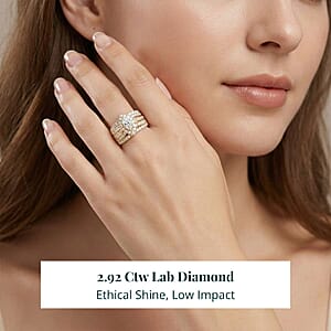 Luxuriant Lab Grown Diamond (G, SI) Ring in 14K YG Over Sterling Silver 2.92 ctw (Size 10.0)