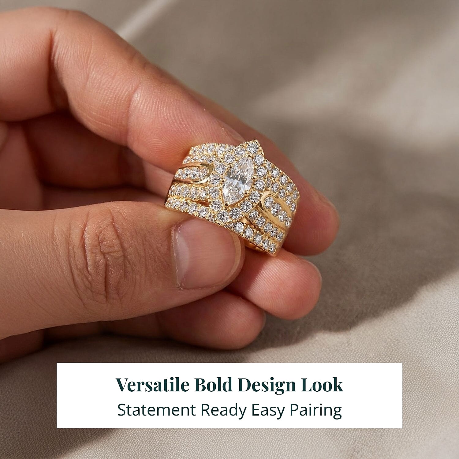 Luxuriant Lab Grown Diamond (G, SI) Ring in 14K YG Over Sterling Silver 2.92 ctw (Size 10.0)