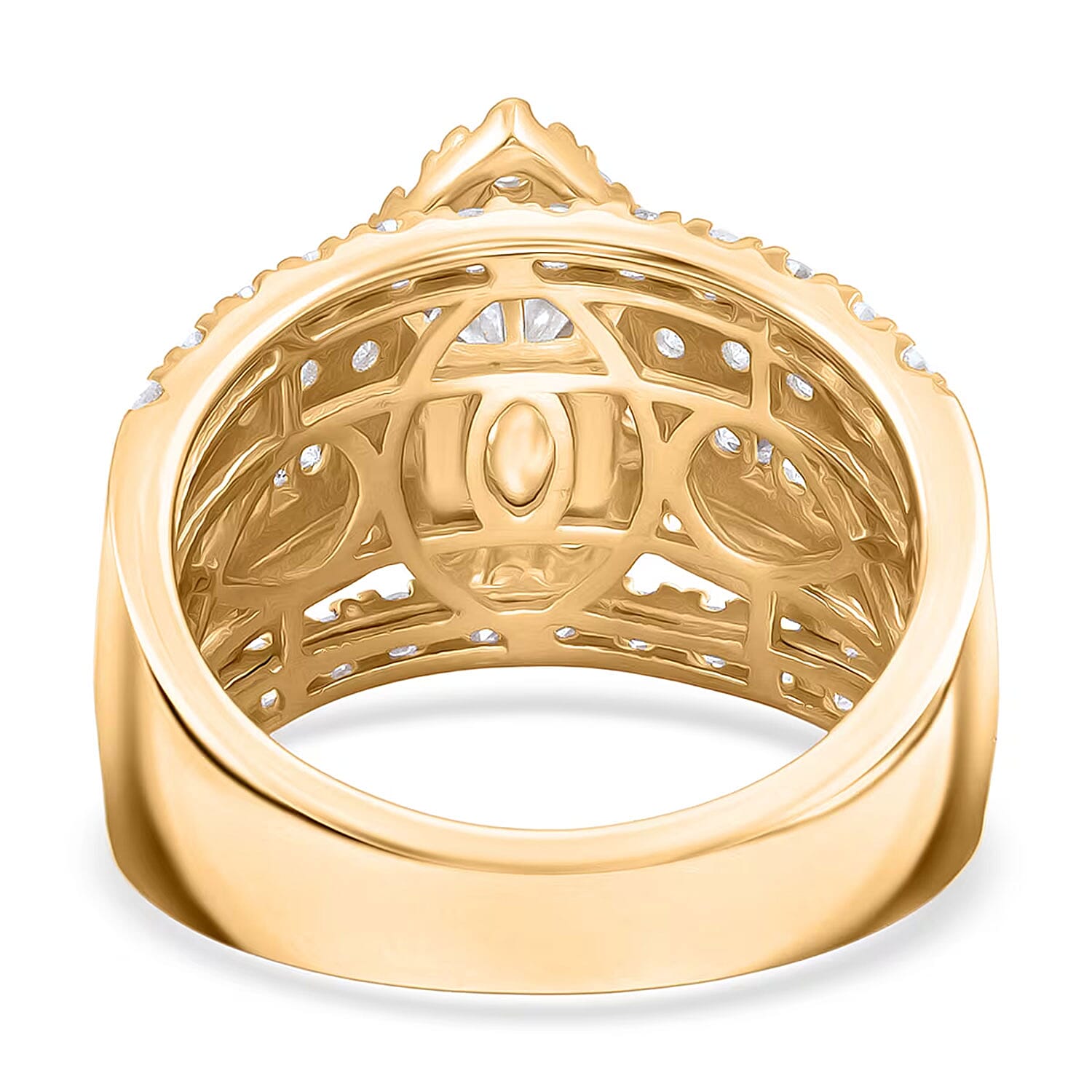 Luxuriant Lab Grown Diamond (G, SI) Ring in 14K YG Over Sterling Silver 2.92 ctw (Size 10.0)