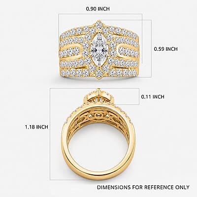 Luxuriant Lab Grown Diamond (G, SI) Ring in 14K YG Over Sterling Silver 2.92 ctw (Size 10.0)