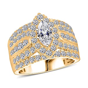 Luxuriant Lab Grown Diamond (G, SI) Ring in 14K YG Over Sterling Silver 2.92 ctw (Size 7.0)