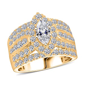 Luxuriant Lab Grown Diamond (G, SI) Ring in 14K YG Over Sterling Silver 2.92 ctw (Size 9.0)