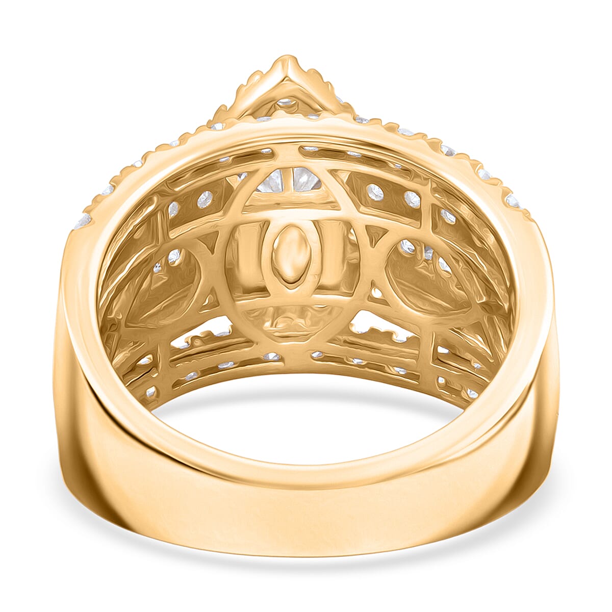 Luxuriant Lab Grown Diamond (G, SI) Ring in 14K YG Over Sterling Silver 2.92 ctw (Size 9.0) image number 4