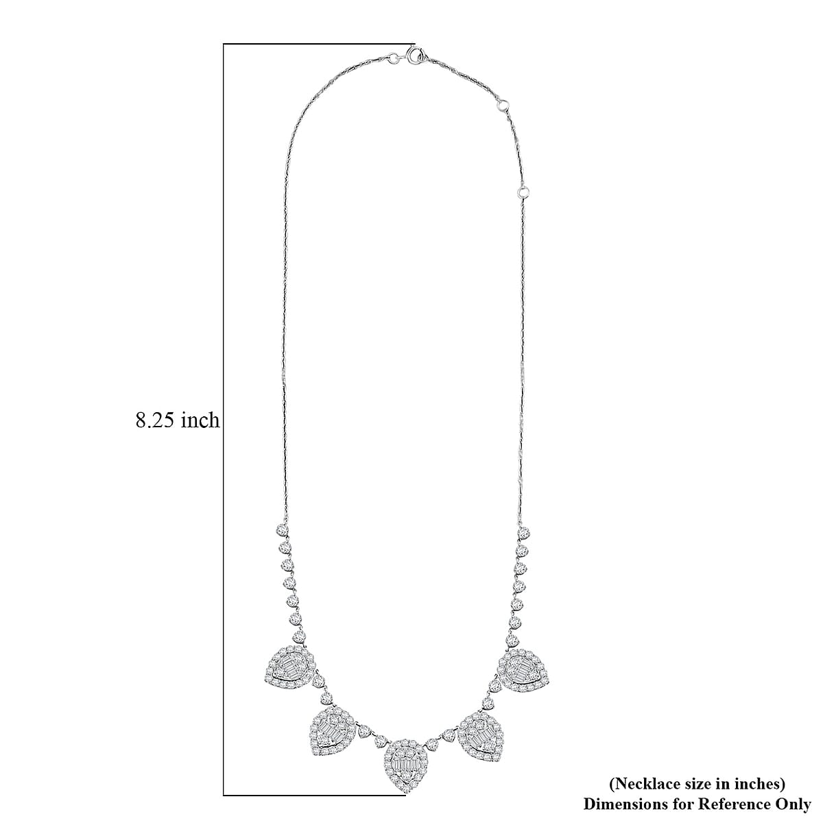 Luxuriant Lab Grown Diamond Heart Cascade Necklace in Sterling Silver 6.88 ctw (18 Inches) image number 5