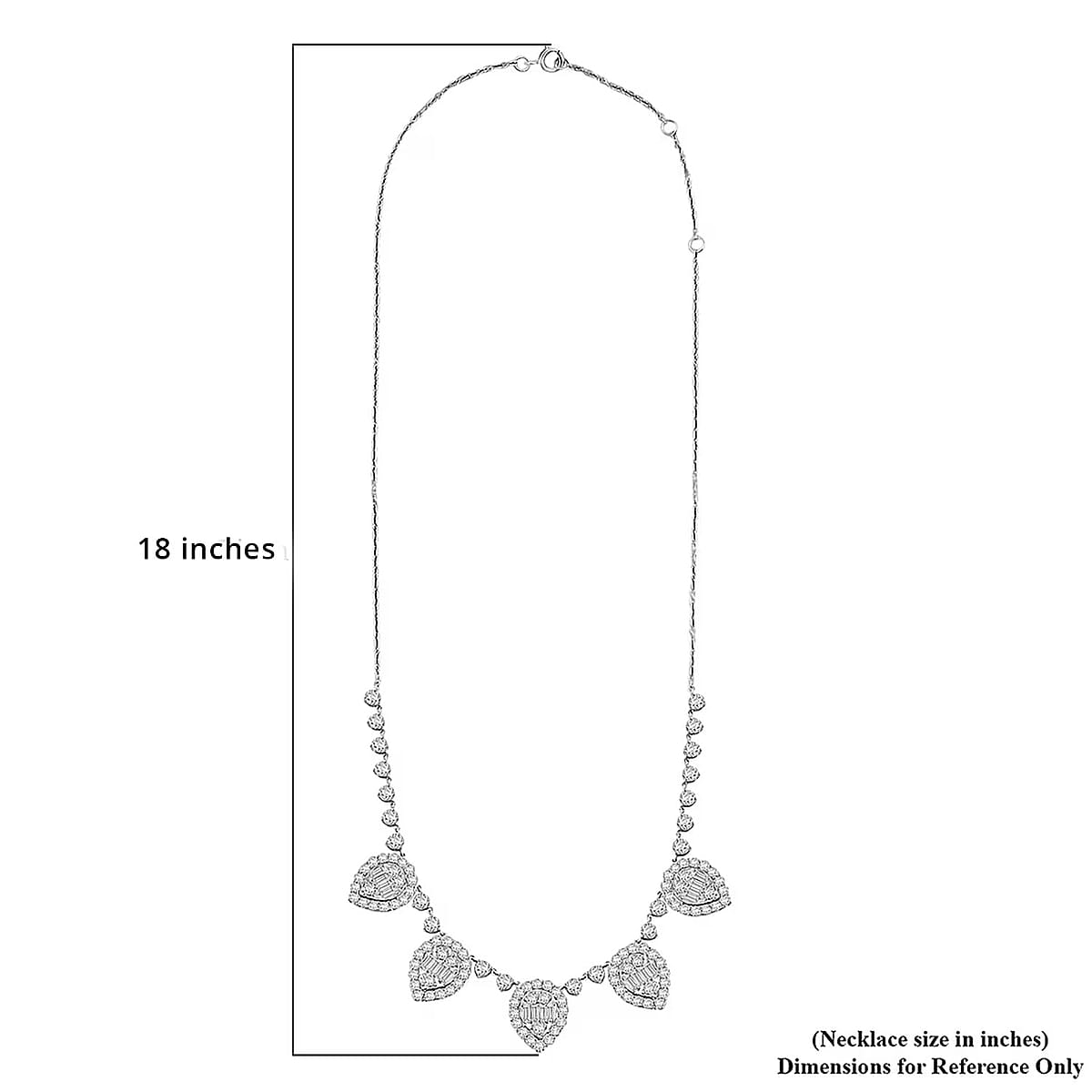 Luxuriant Lab Grown Diamond Heart Cascade Necklace in Sterling Silver 6.88 ctw (18 Inches) image number 6