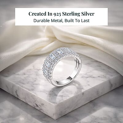 Luxuriant Lab Grown Diamond Ring in Sterling Silver 2.84 ctw (Size 10.0)